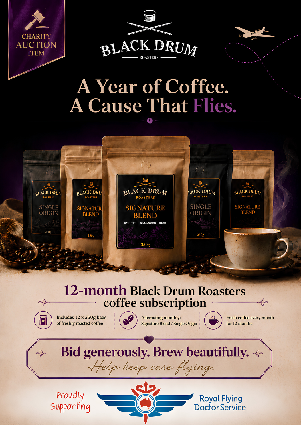 Black Drum Roasters RFDS fundraiser